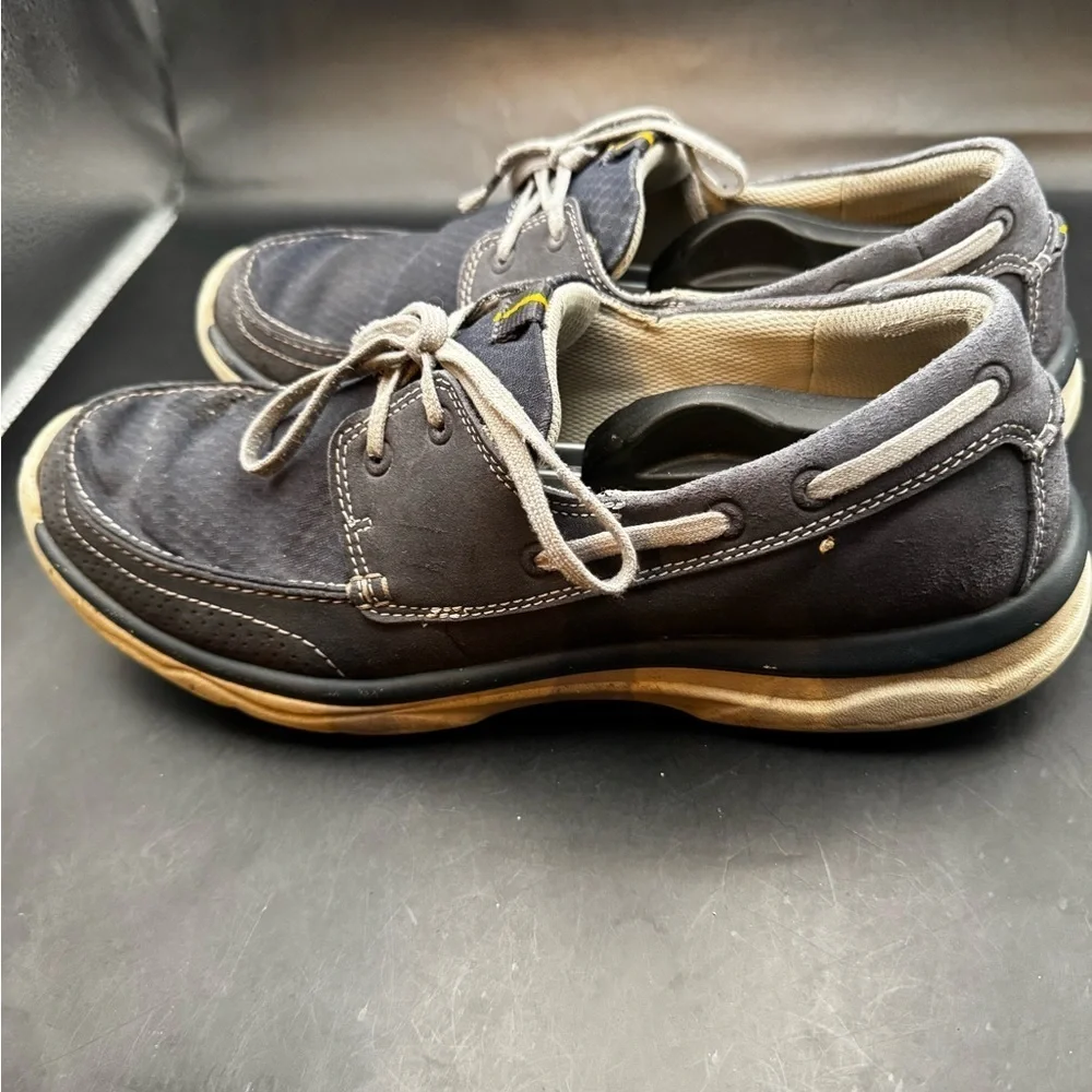 Clarks Gray Fabric Lace Up Boat Deck Shoes Cloudstepper 26125155 Men’s 12